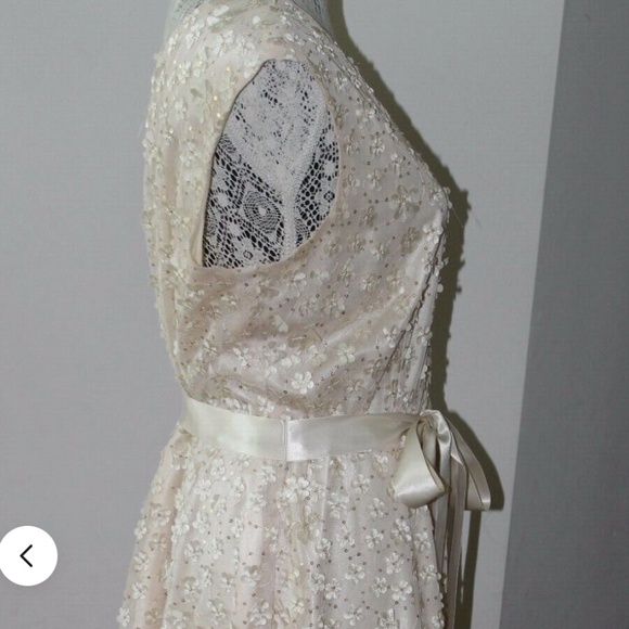 NWT Tahari Arthur S. Levine Floral Applique Gown Wedding Prom Bridesmaid Sz 14 - Picture 10 of 12